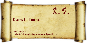 Kurai Imre névjegykártya